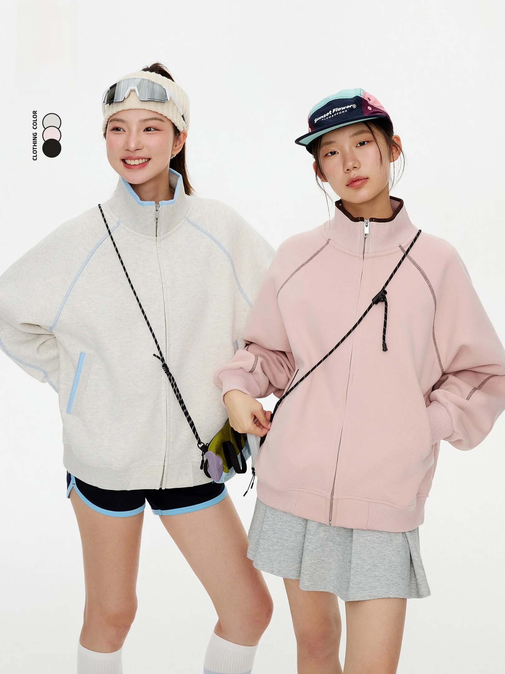 

Owox Hassel Line Color Blo Спортивная куртка с воротником-стойкой, свободный повседневный кардиган, верхняя одежда для пар, весна 2026, новинка