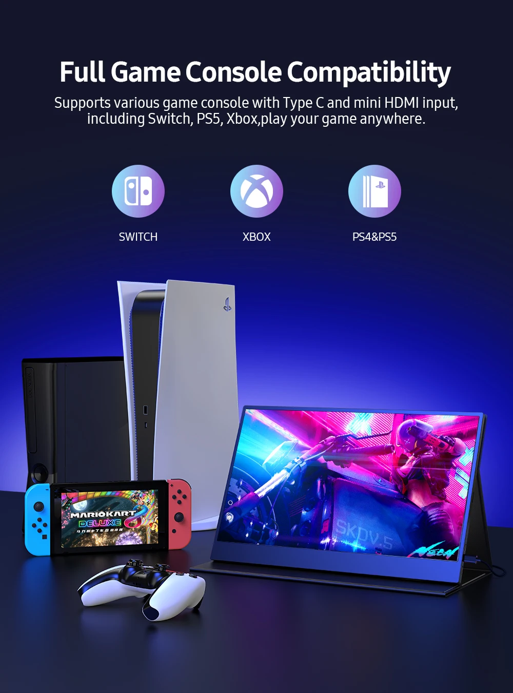 UPERFECT Touch E7 15.6' Portable Touchscreen Desktop Computer Monitor 100% SRGB with HDMI USB C OTG Second Display for Laptop