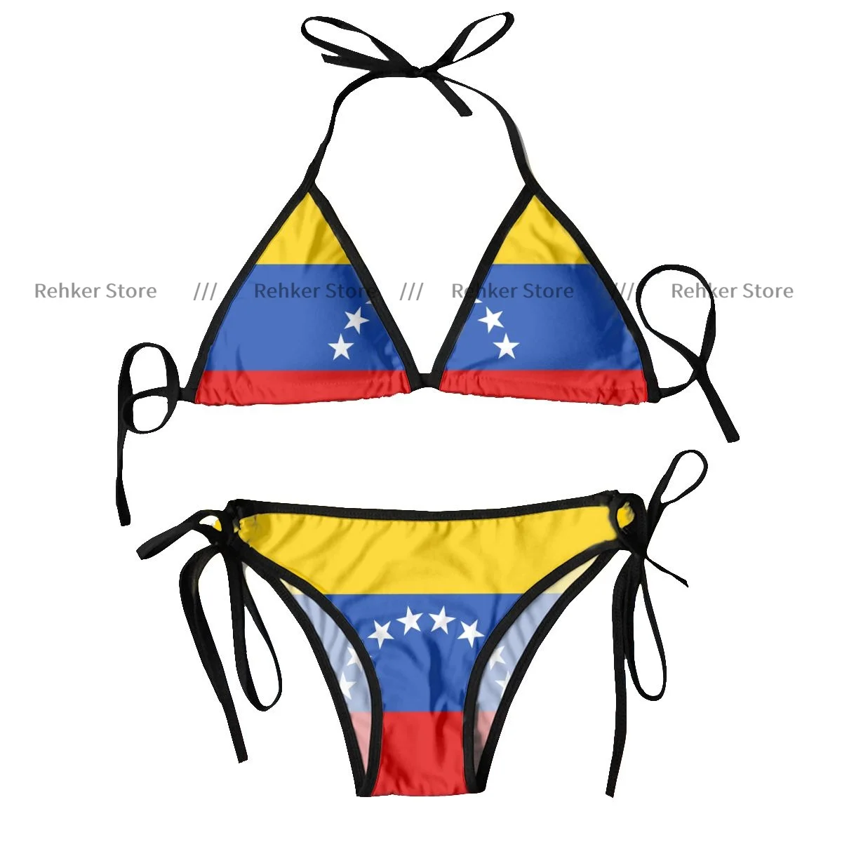 Sexy Thong Bikini Mujer Swimwear Women Venezuelan Flag Summer Beachwear