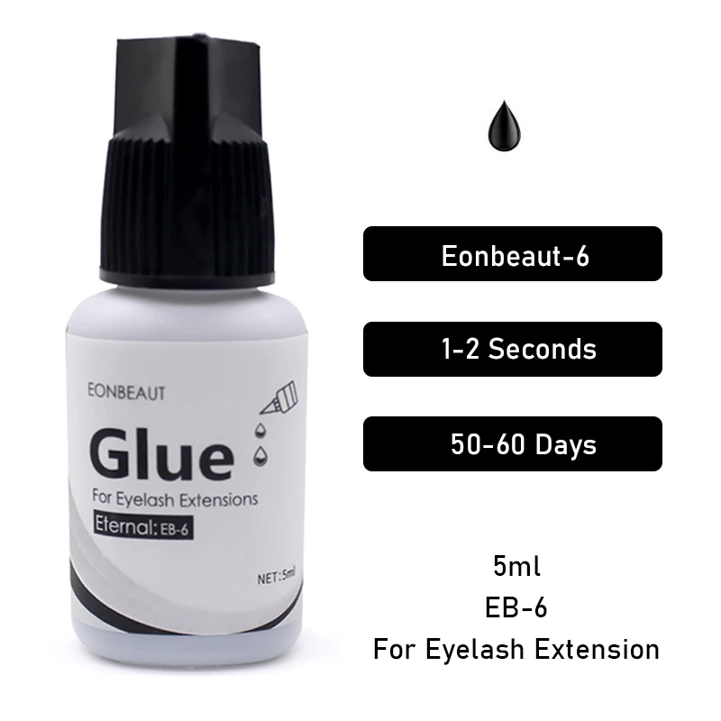 1 Bottle EONBEAUT Eyelash Extension Glue EB-6 5ml Makeup Tools Low Odor Low Irritation Fast Drying 1-2s Adhesive Beauty Shop