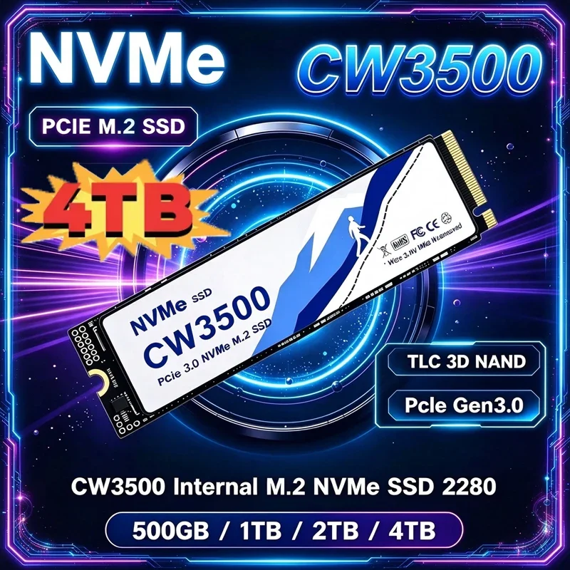 M.2 2280 NVMe SSD CW3500 PCIe 3.0 500GB 1TB 2TB 4TB High Speed Internal Solid State Disk For Notebook Desktop Computer
