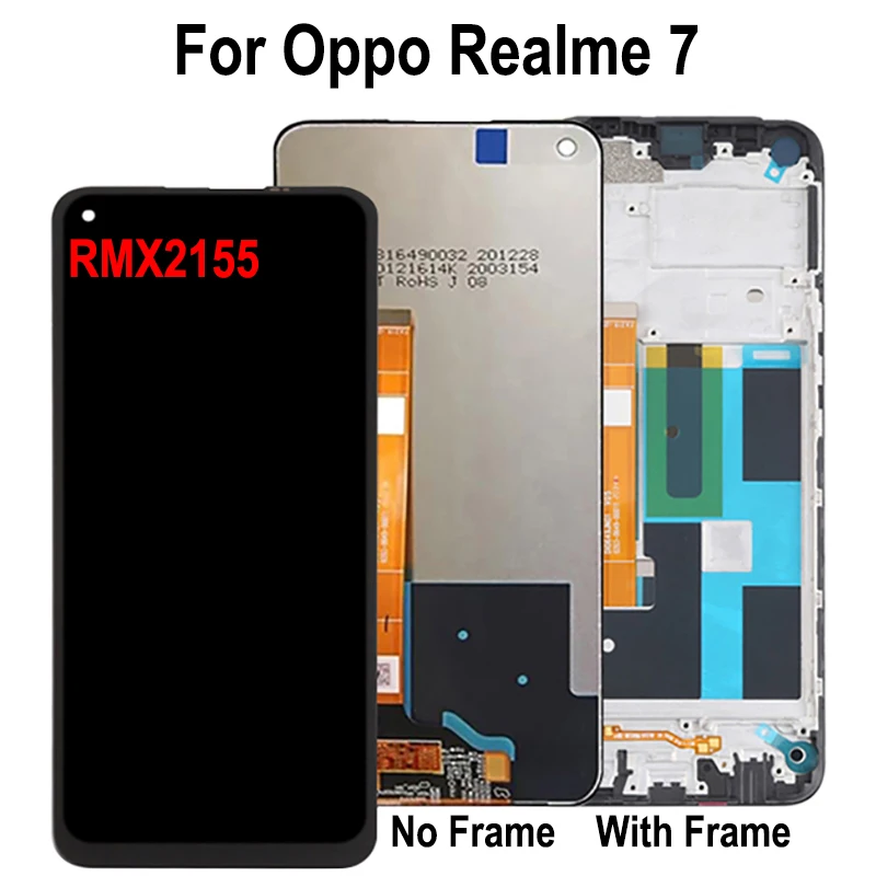 Screen For Oppo Realme 7 LCD Display For Oppo Realme 7 Global 4G RMX2155 rmx 2155 LCD Display Screen Touch Digitizer with Frame