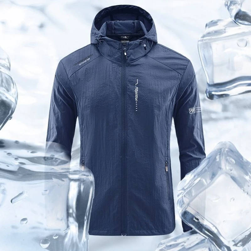 Gym Sport Windbreaker Ultra Light Coats Summer Outdoor Quick Dry Sun-Protective Thin Jacket Men Hiking Fishing Cycling Hooded