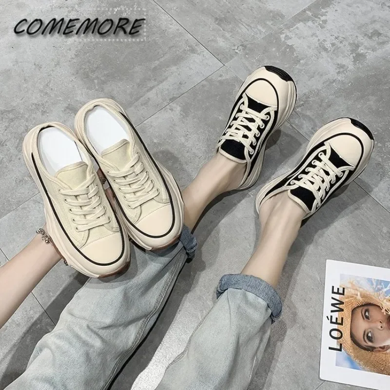 baotou-metade-chinelos-para-mulheres-verao-outwear-casual-estudante-sola-grossa-esportes-rendas-ate-lona-chinelo-senhoras-sapatos-preto-bege