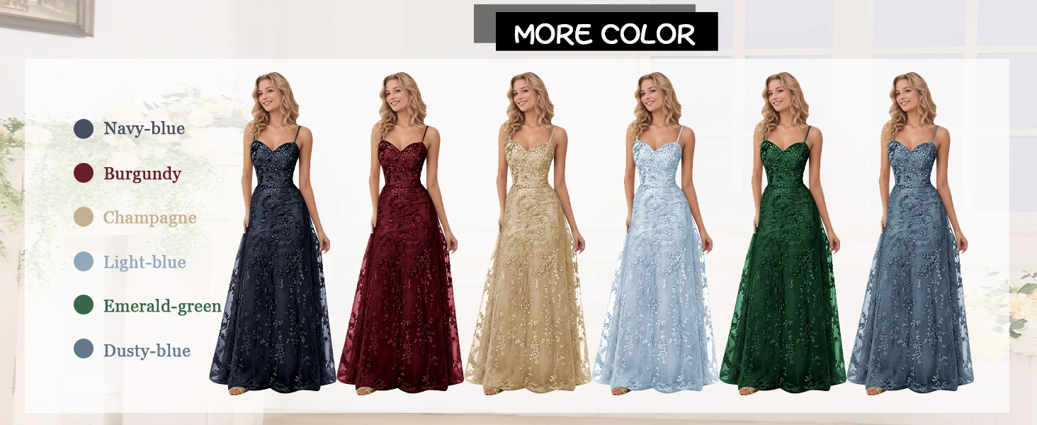 Laces Appliques Ball Gown Long Spaghetti Strap Formal Evening Gowns