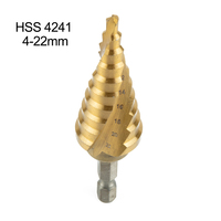 4-22mm Hss Steel Titanium Coated Step Drill Bits Step Cone Cutting Tools Wood Metal Hole Cutter Core Drill Bit Power Tool