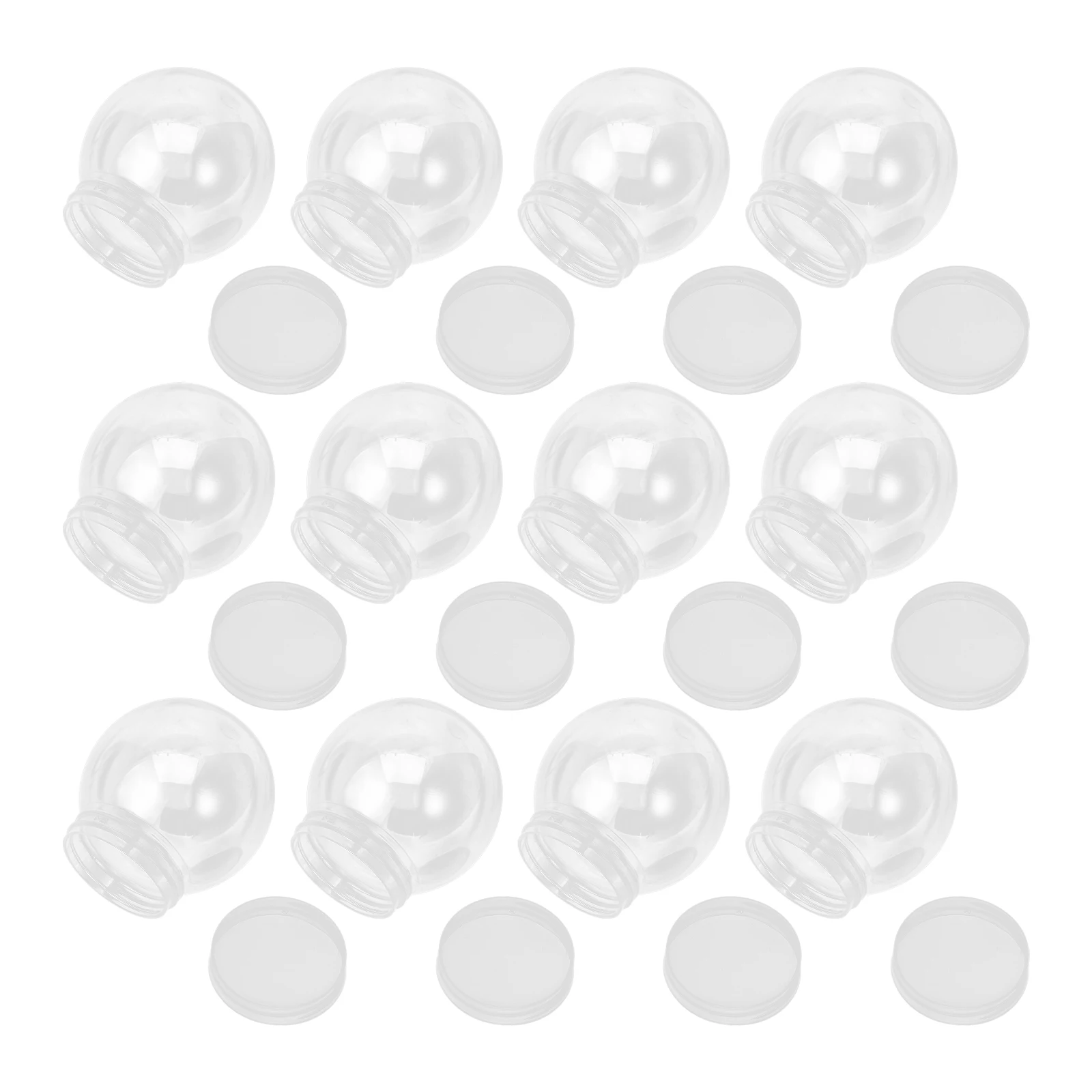 

12pcs Candy Bottle Clear Container Lid Snow Globe Craft DIY Plastic Bulk Transparent With Cap For Party Decoration