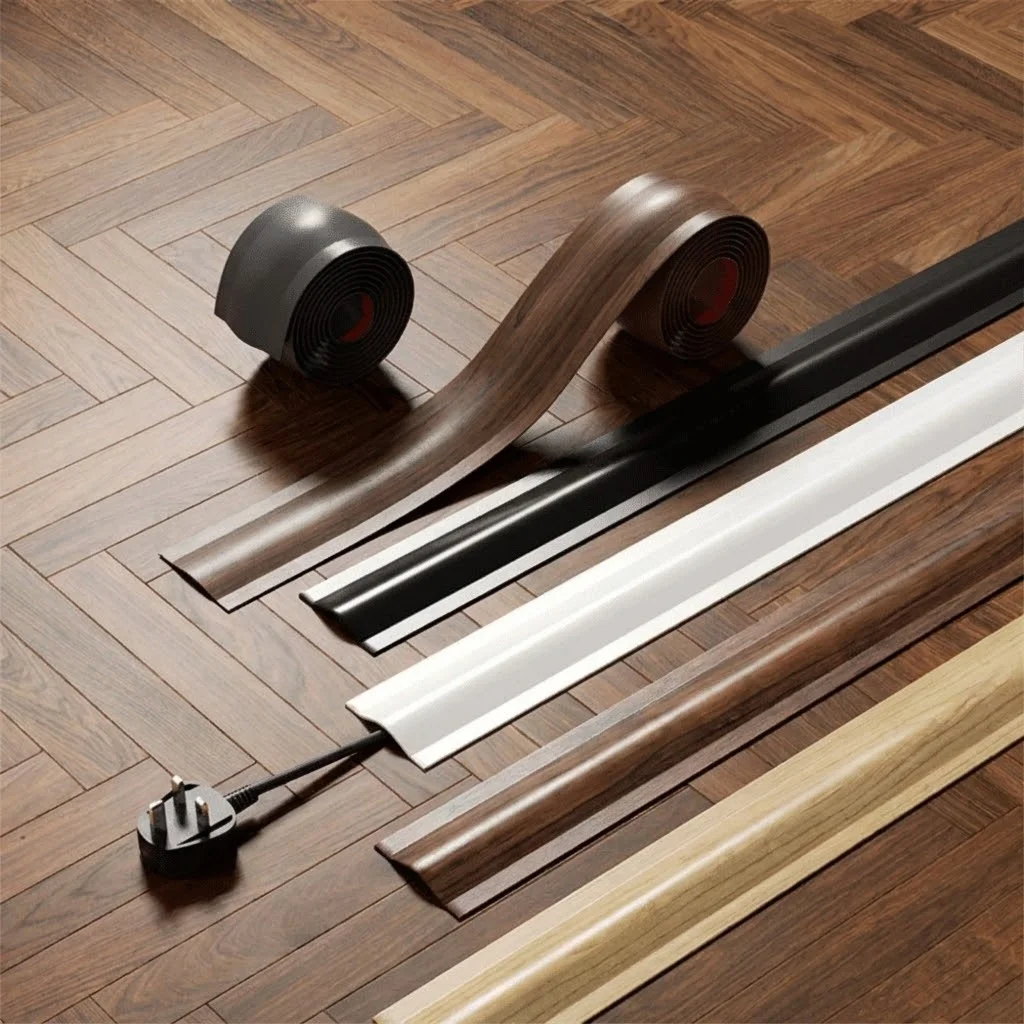Neue Tragbare Langlebige Hochwertige 1m/2m Kabelabdeckung Weiche Robuste Bodenkabelabdeckung PVC-Kabelmanagement PVC-Kabelabdeckung für Innenbereich
