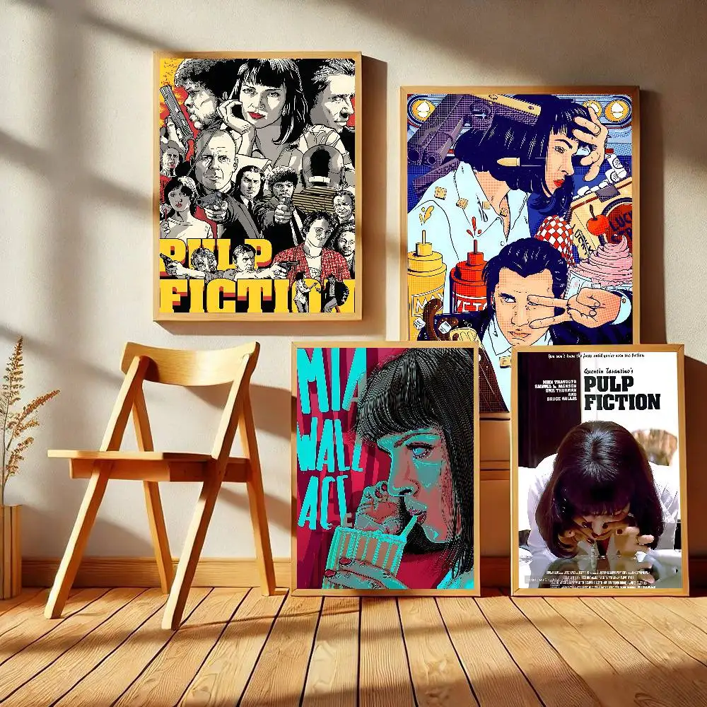 Classic Movie Poster Pulp Fiction Whitepaper Poster HD Quality Poster Wall Art Painting Study Room Wall Decor