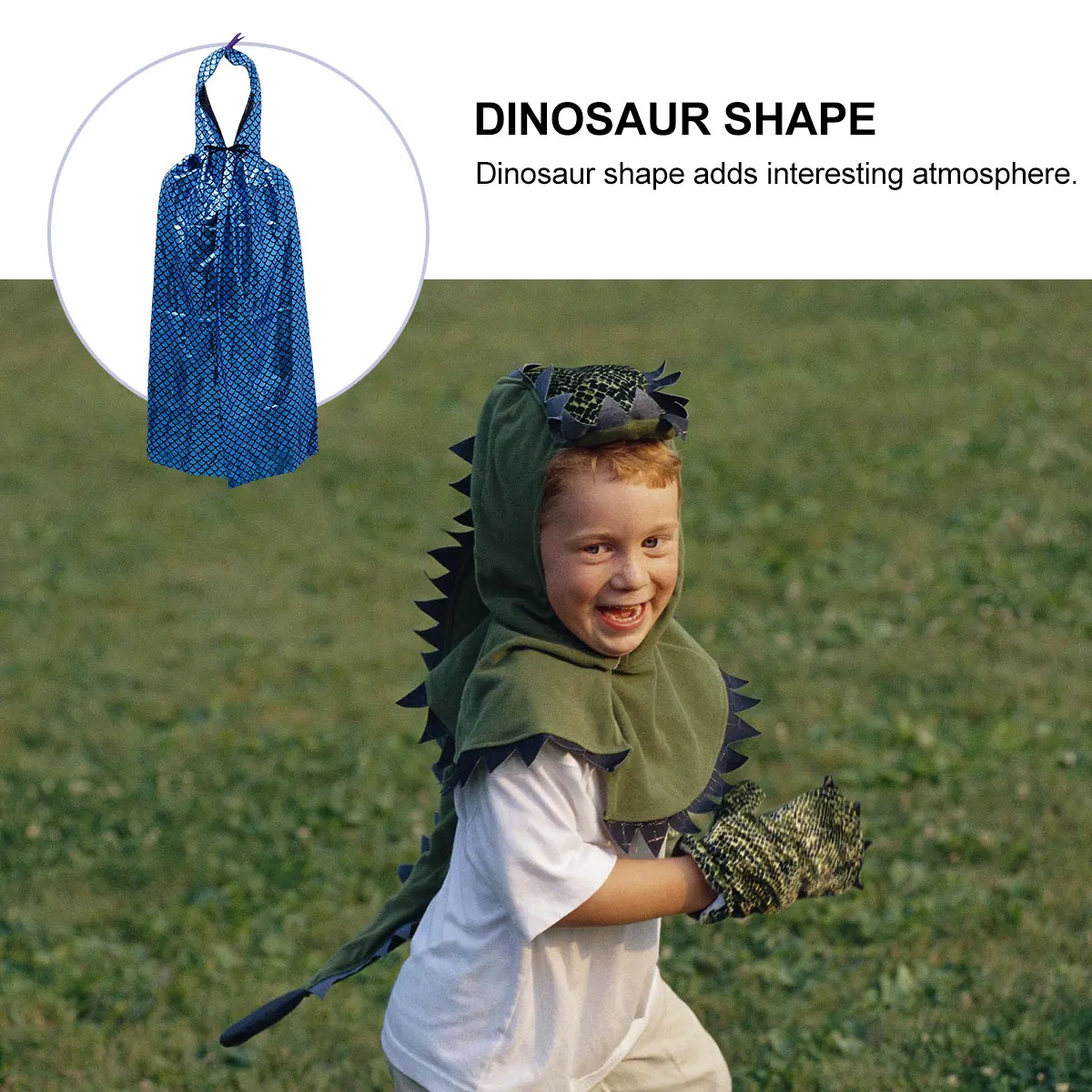 

Party Dinosaur Cloak Outfits Halloween Cape Blue Fabric Toddler Clothes for Kids