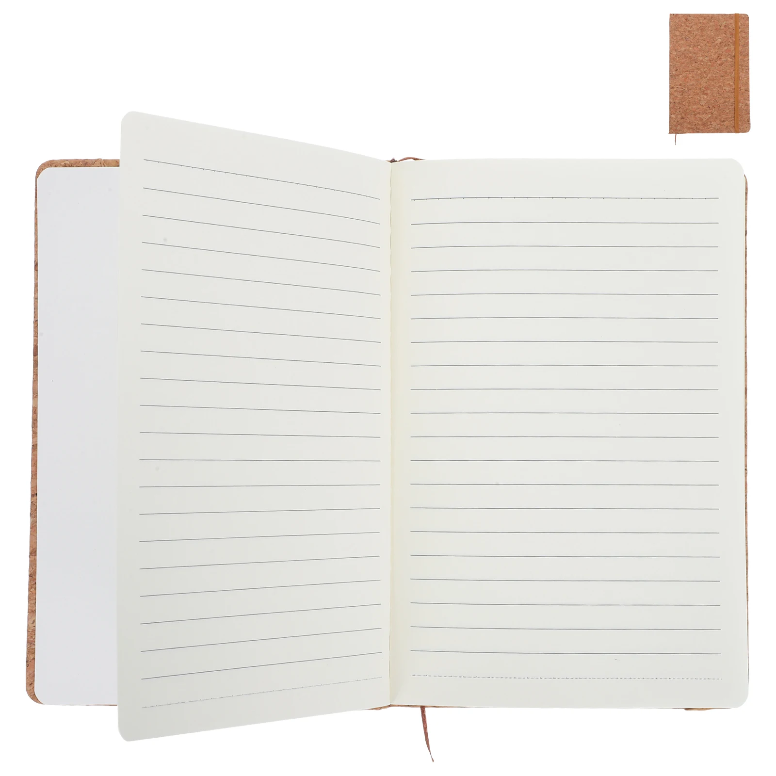 

Imitation Wood Grain Notebook Journal Strap Construction Smooth Cover Portable Size Holiday Present Student Use Writing
