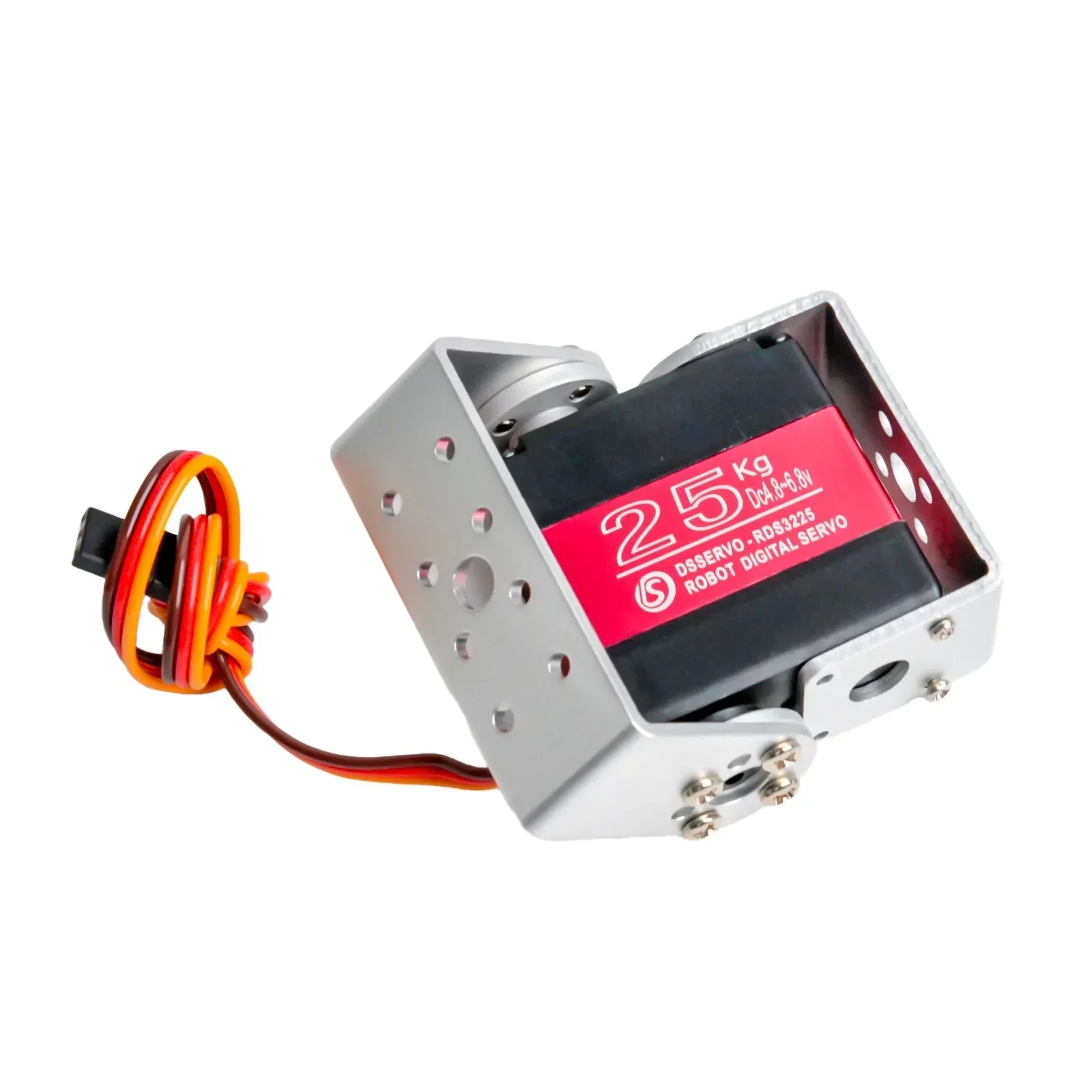 Rds3225 25kg eixo duplo rc servo motor digital à prova dwaterproof água alto torque engrenagem de metal completo servos u suporte de montagem para carro robô rc