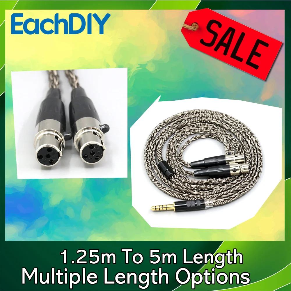 

Cable 16 Core Grey Silver plated Earphone For Meze Elite EMPYREAN Audeze LCD-3 LCD-2 LCD-X LCD-XC LCD-4z II Headphone LN008840