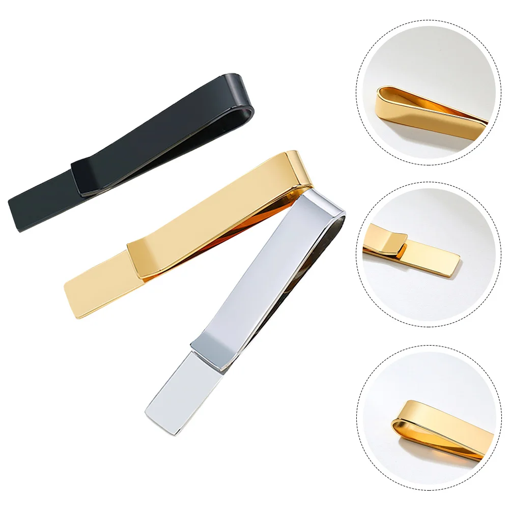 3 Stücke Metall Krawattenklammer Krawattenstange Klassisch Einfach Langlebig Edelstahl Krawattenklemme Business Kleid Tragen Krawattenklammer