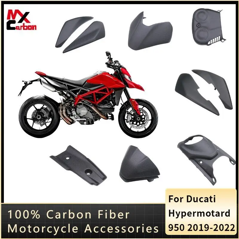 

For Ducati Hypermotard 950 2019-2022 Carbon Fiber Fenders Winglet Tank Cover Panels Full Fairing KitsMotorcycle Modification
