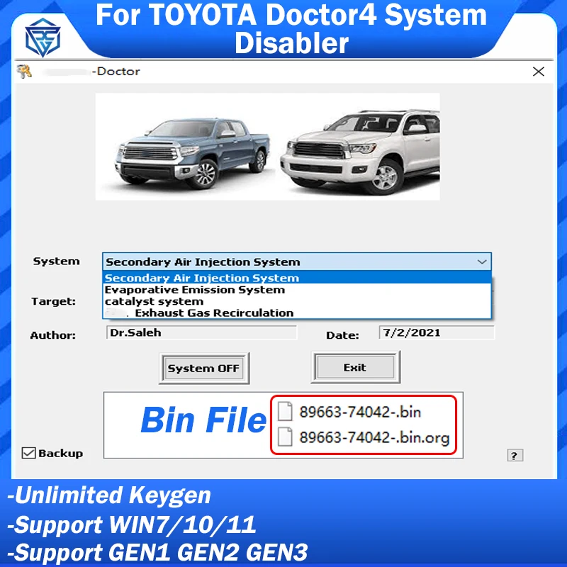 

New For Toyota Doctor-4 System Disabler for GEN1 GEN2 GEN3 Exhaust Gas Recirculation Evaporative Emission Catalyst System Off...