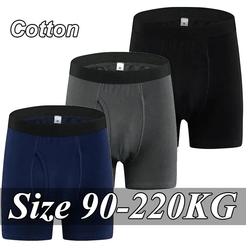1pc/3pcs Plus Size Men Boxers Panty High Elastic Underwear 0XL-8XL Shorts Comfortable Cotton Briefs Boxer 90-220kg Male Clothing