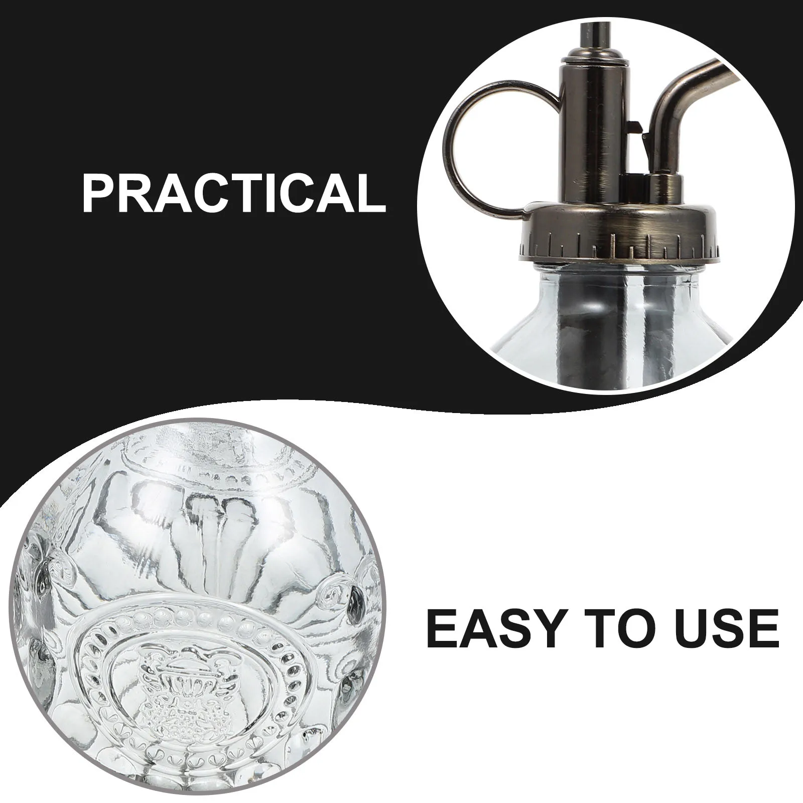 

1Pcs Stylish Embossed Glass Watering Bottle Vintage Plant Sprayer Indoor Outdoor Watering Can Glass Spray Bottle