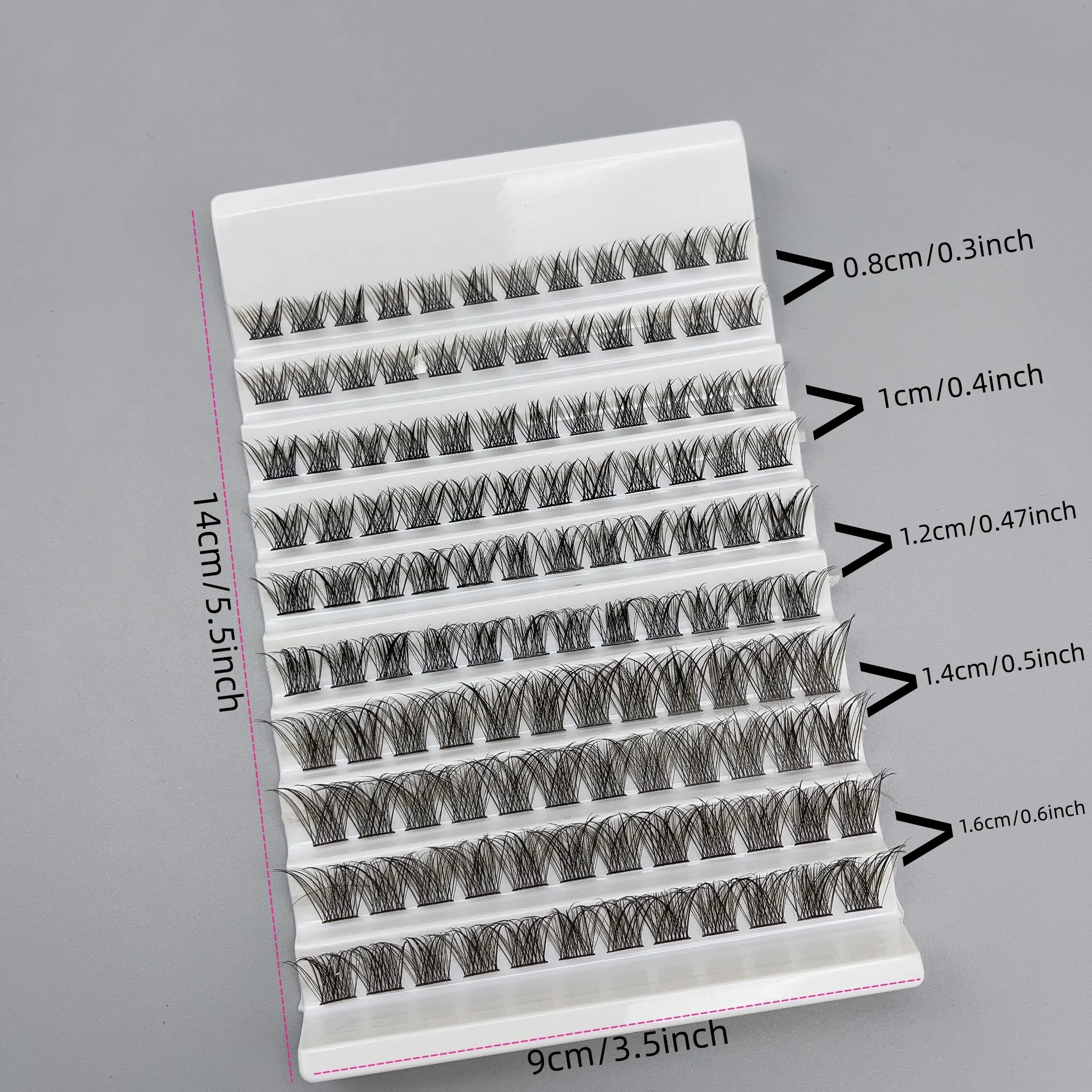 10 Rows  Individual Cluster Eyelash  -  Natural Eyelash Extensions 8-16MM Mixed Length D Curly Individual Eyelash Clusters -40D