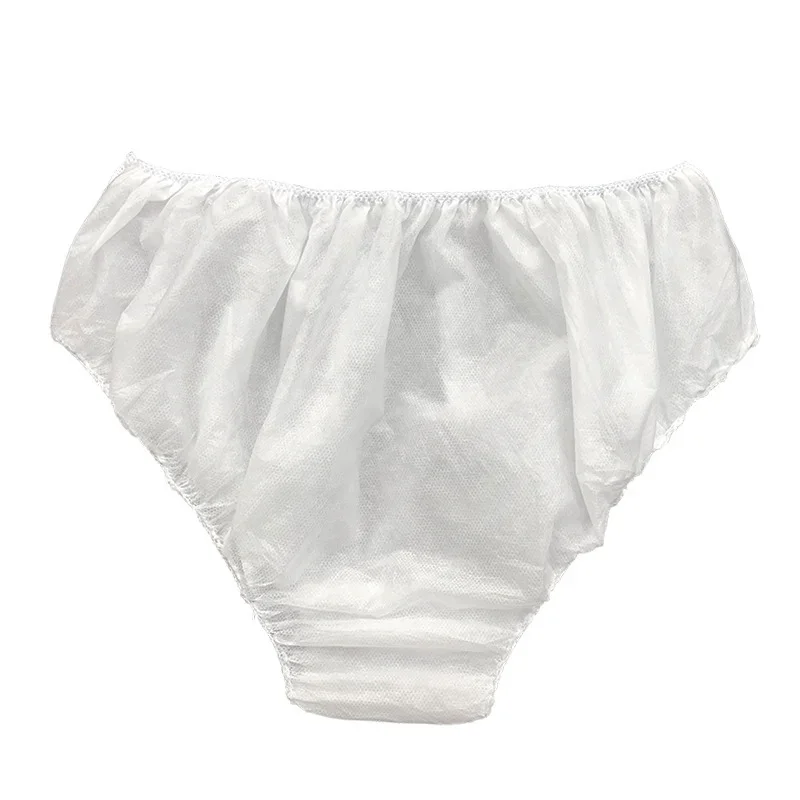 18Pcs/Set Travel Portable Disposable Non Woven Paper Briefs Panties Underwear White Regular Emergency Underpants for Women Men