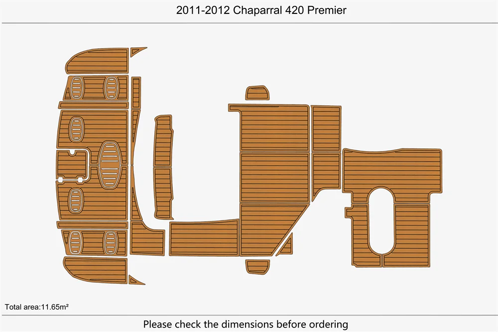 Eva foam Fuax teak seadek marine floor For 2011-2012 Chaparral 420 Premier Cockpit Swim Platform 1/4