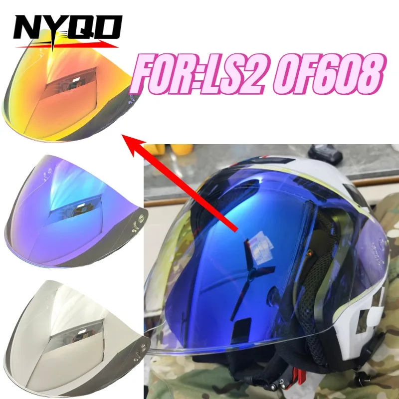 FOR LS2 OF608 Aurora Helmet Lens Day and Night Universal Photochromic Half Helmet Lens Motorcycle Accessories Replacement Parts