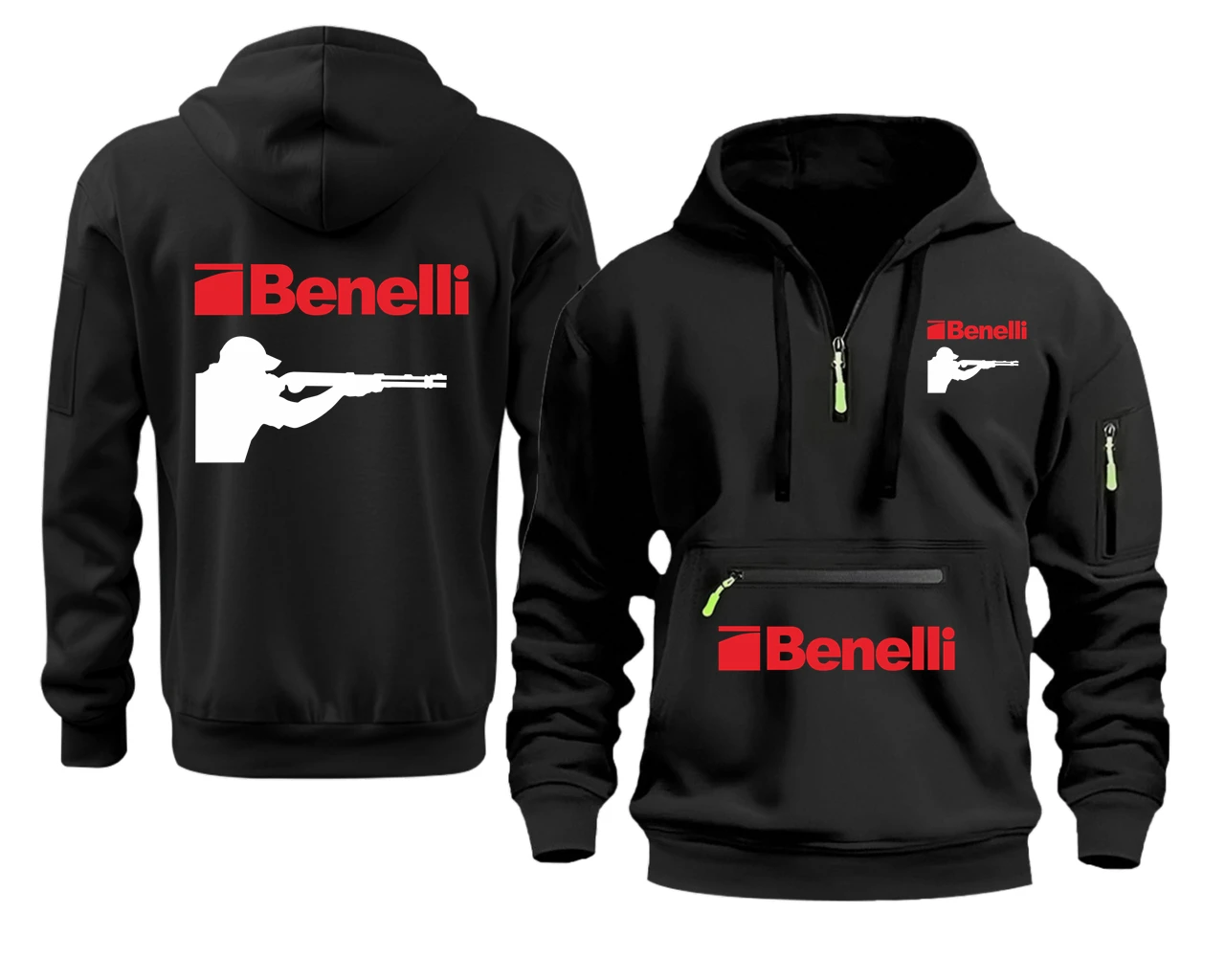 Охотничий пистолет BENELLI, огнестрельное оружие, мужской свитер с капюшоном на полумолнии, пуловер с капюшоном, толстовки, куртка, спортивные уличные толстовки