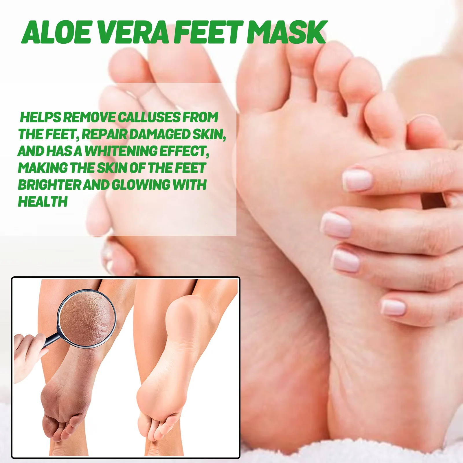 Aloe Vera Feet Mask Moisturizer Exfoliating Feet Mask Anti Drying Crack Remove Dead Skin Hydrating Foot Skin Care Foot Mask 5pcs