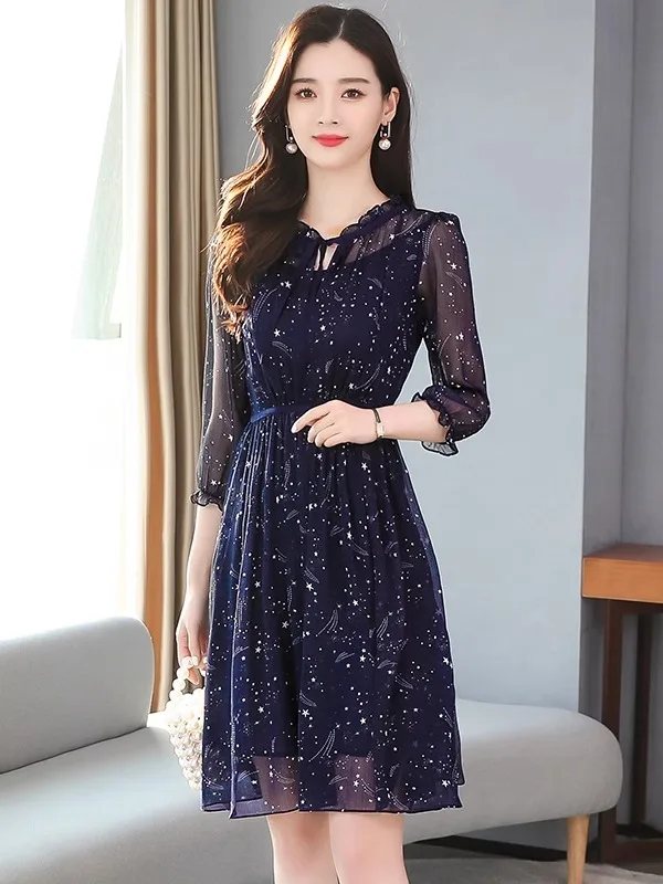 ort Lace Materni Dr Damen Sommer Faion Blumendruck Röcke Cover Belly A-Line Midi Dr Polyesterfaser Petal Sve