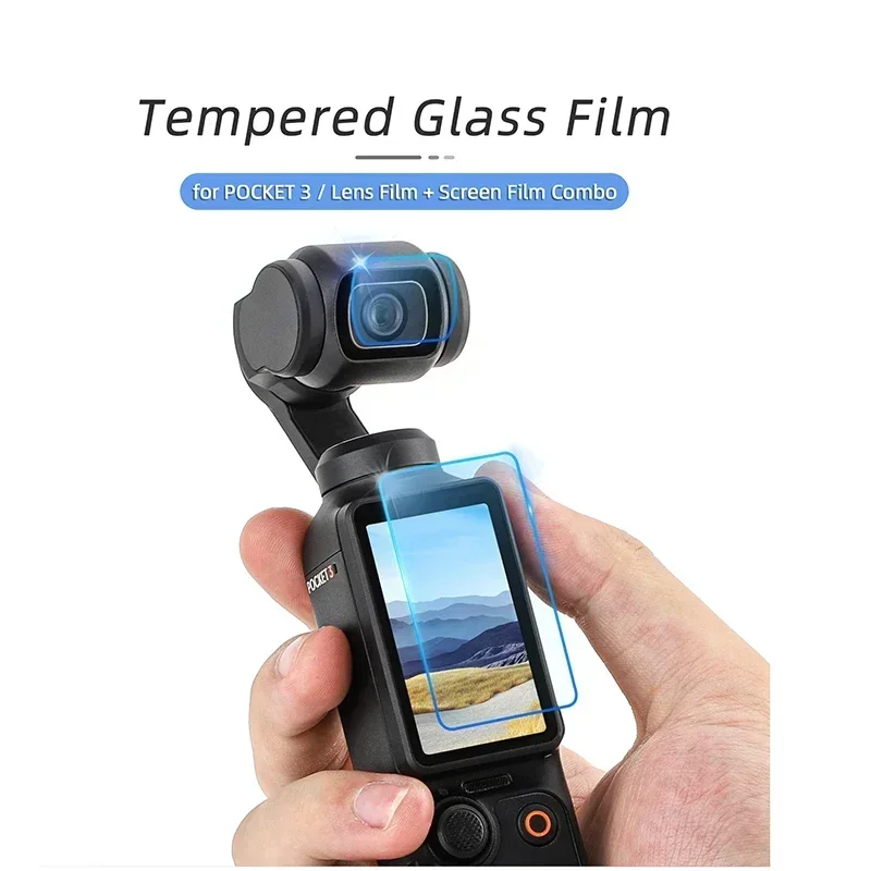 Lens Flim + HD Screen Films for DJI OSMO POCKET 3 Anti-scratch 9H Tempered Glass Films Handheld Gimbal Camera Accessories