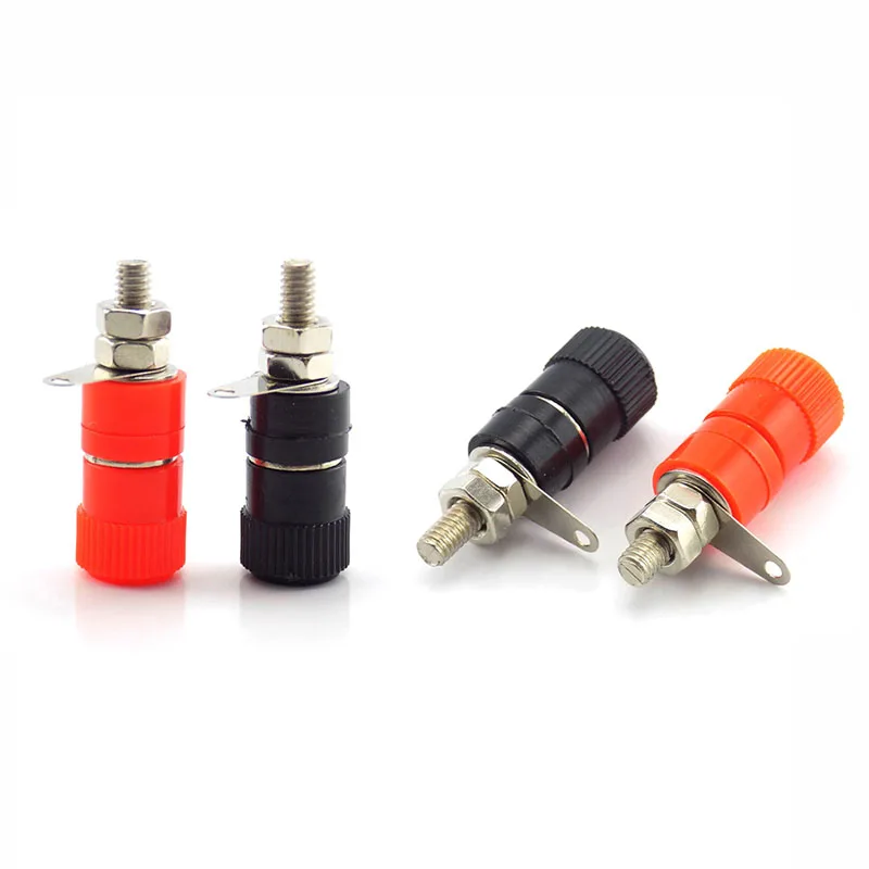 4mm  Banana Plugs Speaker Screw Connectors Solderless binding Post audio SpeakerTerminal Black Red DIY Banana Plugs Connector