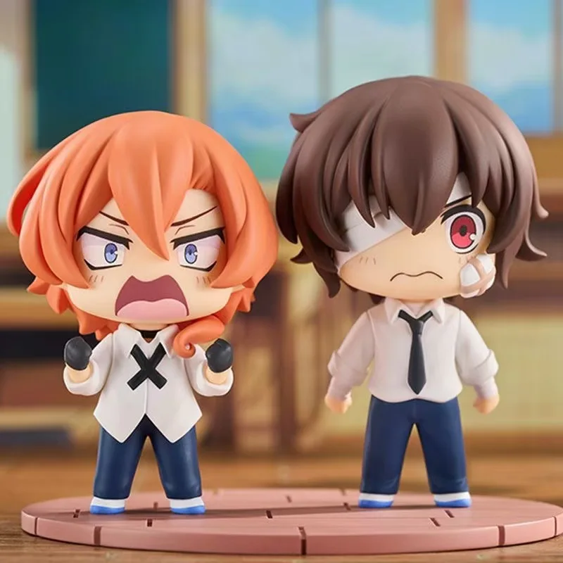 

Anime Figure Model Toy Gift Q Version Clay Art Bungo Stray Dogs Dazai Osamu Nakahara Chuuya Edogawa Ranpo Movable Collectible