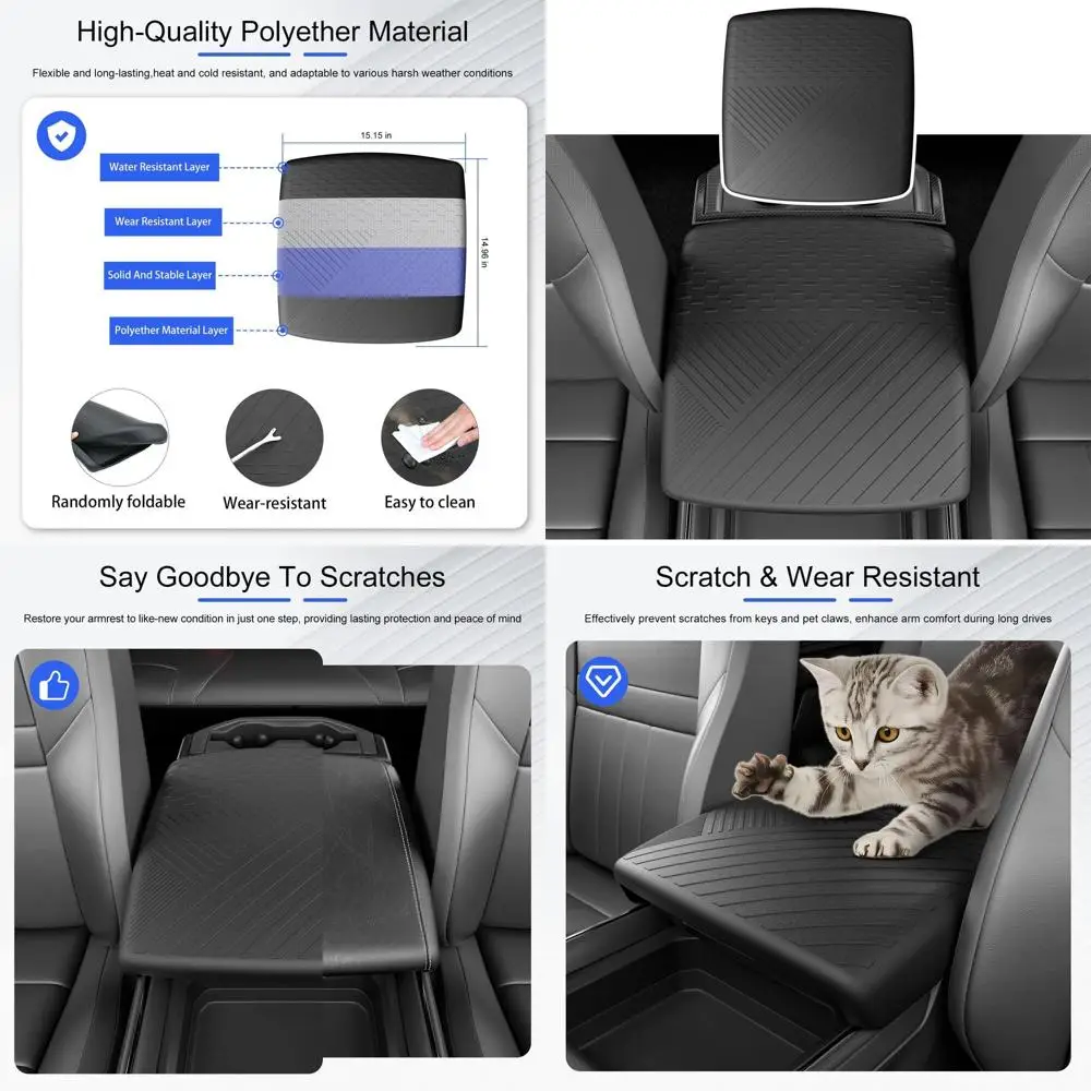 

Чехол на подлокотник центральной консоли, совместимый с Dodge RAM 1500 2500 3500 2019-2026, подушка подлокотника, сиденье-ведро Polyether Middle Con