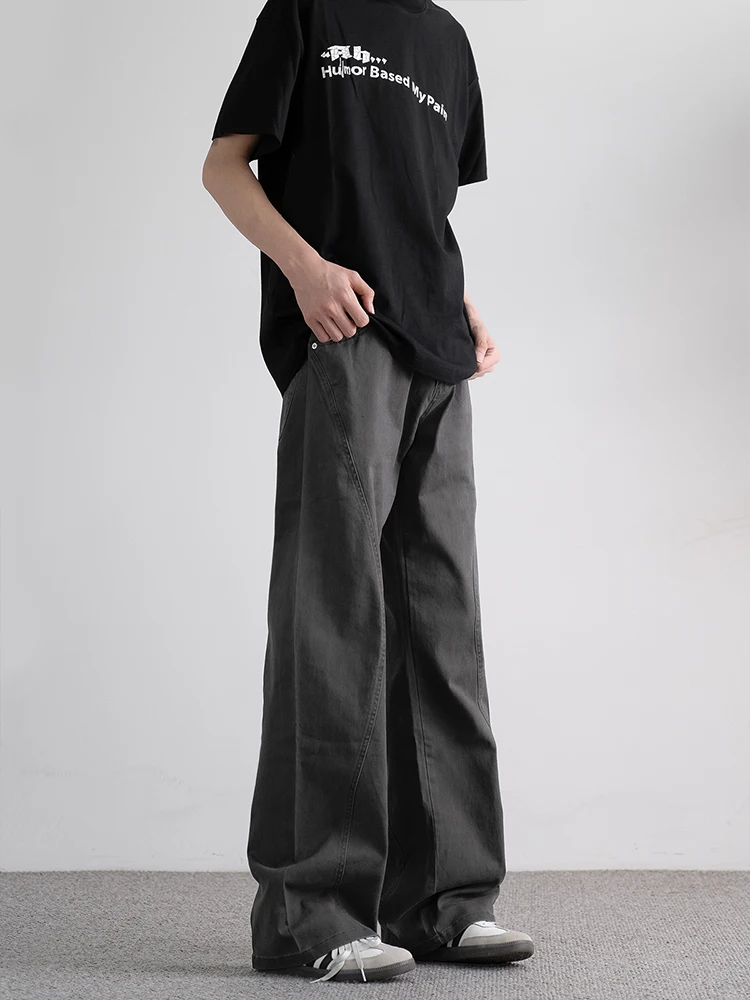 

Cleanfit American Style Men's Casual Straight Leg Workwear Pants Vintage High Street Vibe Loose Fit Long Trousers Autumn