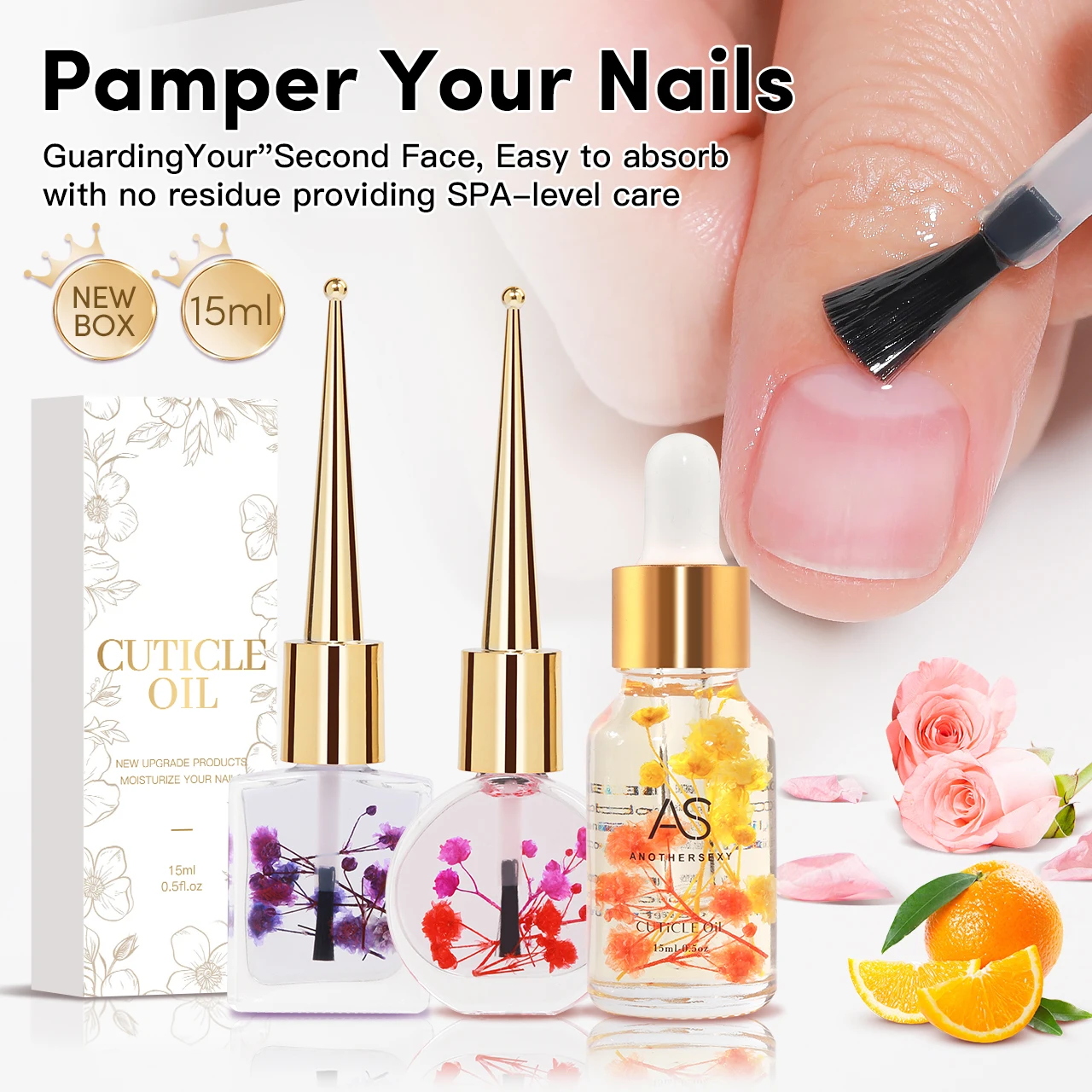 كما شعار مخصص 15 مللي زهور الفاواكه زيت البشرة مرطب الأظافر والبشرة للبشرة الجافة والأظافر الرقيقة زيت تغذية الأظافر