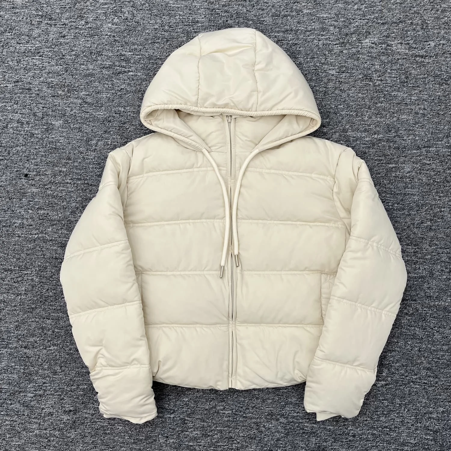 Kar&Otza Women's 2024 Autumn/Winter New Hooded Cotton Jacket Basic Solid Color Short Breadms Jackets