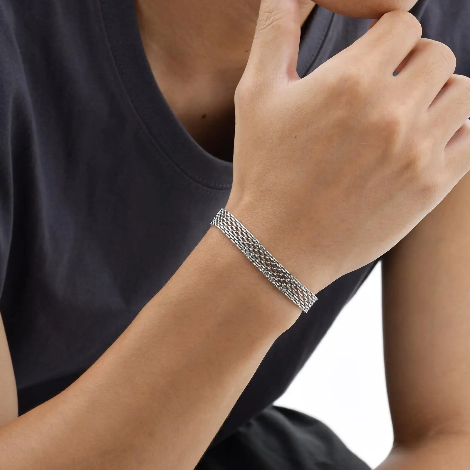 3/8 มม.สายคล้องคอสร้อยข้อมือสําหรับชาย,สแตนเลสสตีลปรับสายรัดข้อมือ,Simple Minimalist เครื่องประดับของขวัญ