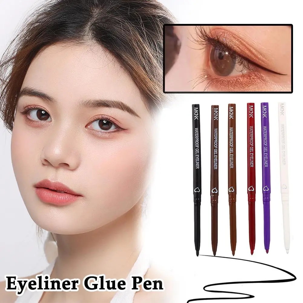 Matita per eyeliner liscia automatica a 6 colori Facile da colorare Penna per linea occhi interna adatta ai principianti Texture morbida per utenti principianti
