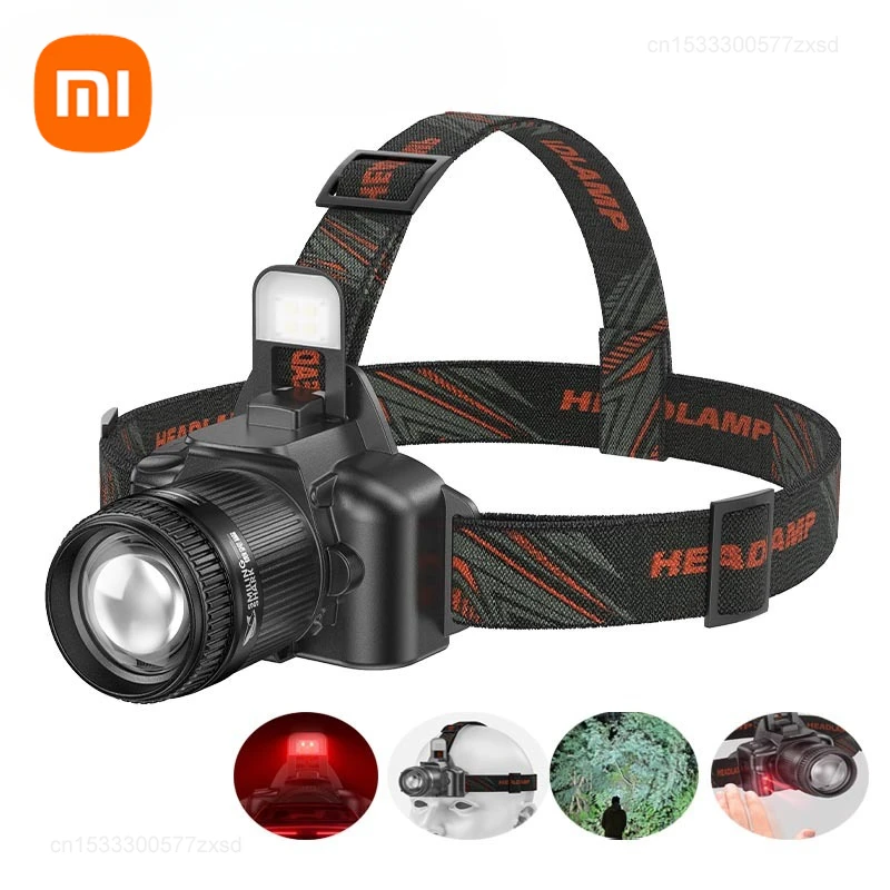 Xiaomi Powerful LED Headlamp Sensor Rechargeable Headlight Zoomable Head Lamp Waterproof Head Light High Lumens Head Flashlight