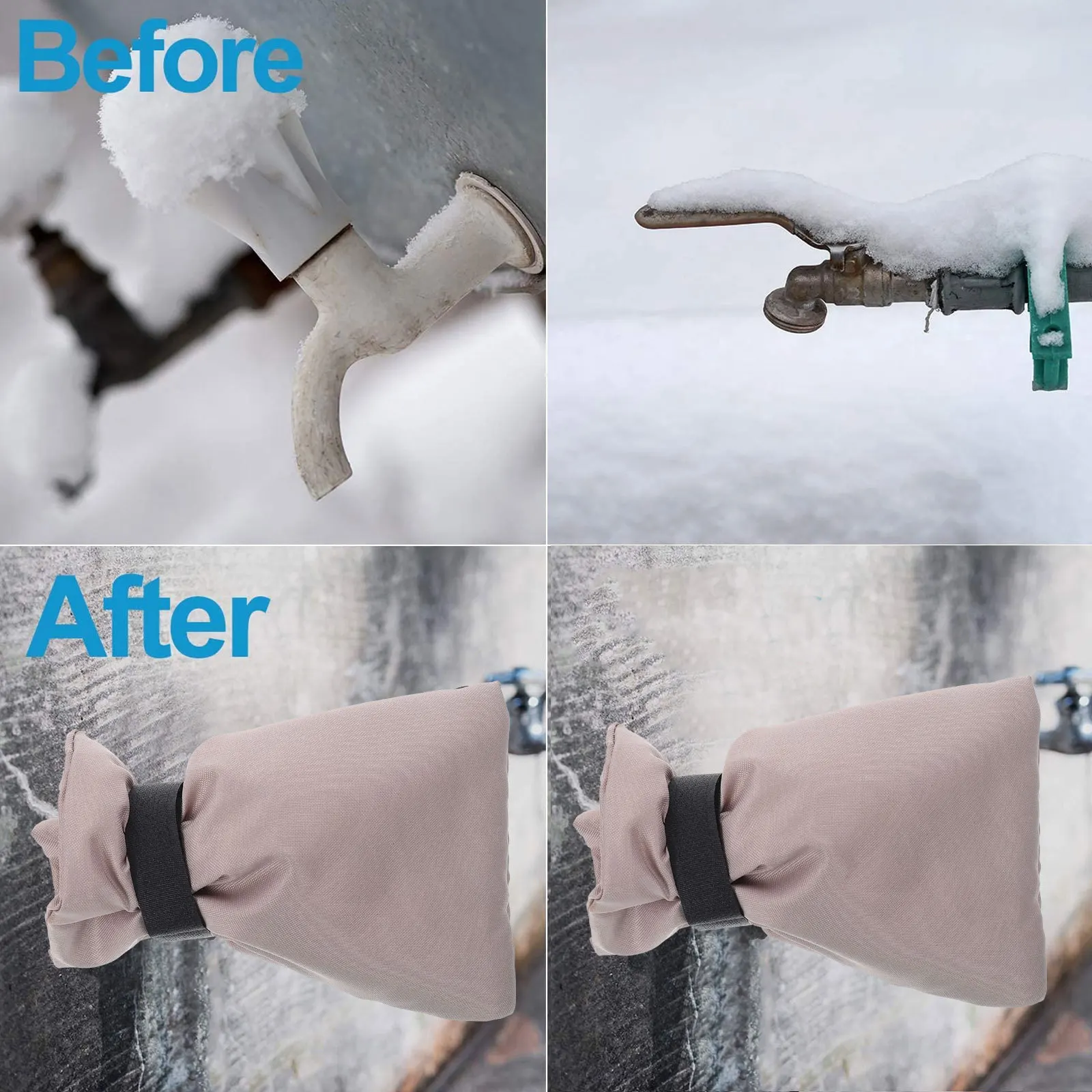 3Pcs Faucet Socks for Winter Outdoor Protector Cold Weather Resistant Environmentally Friendly Winter Faucet Cover