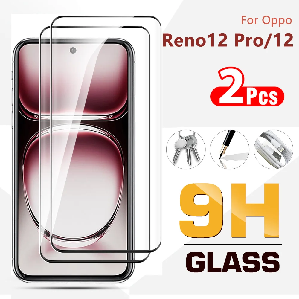 2pcs Reno12Pro Tempered Glass Film 9D Curved protective Glass Case For Oppo Reno12 Pro Screen Protector Film Reno 12 Pro 12Pro