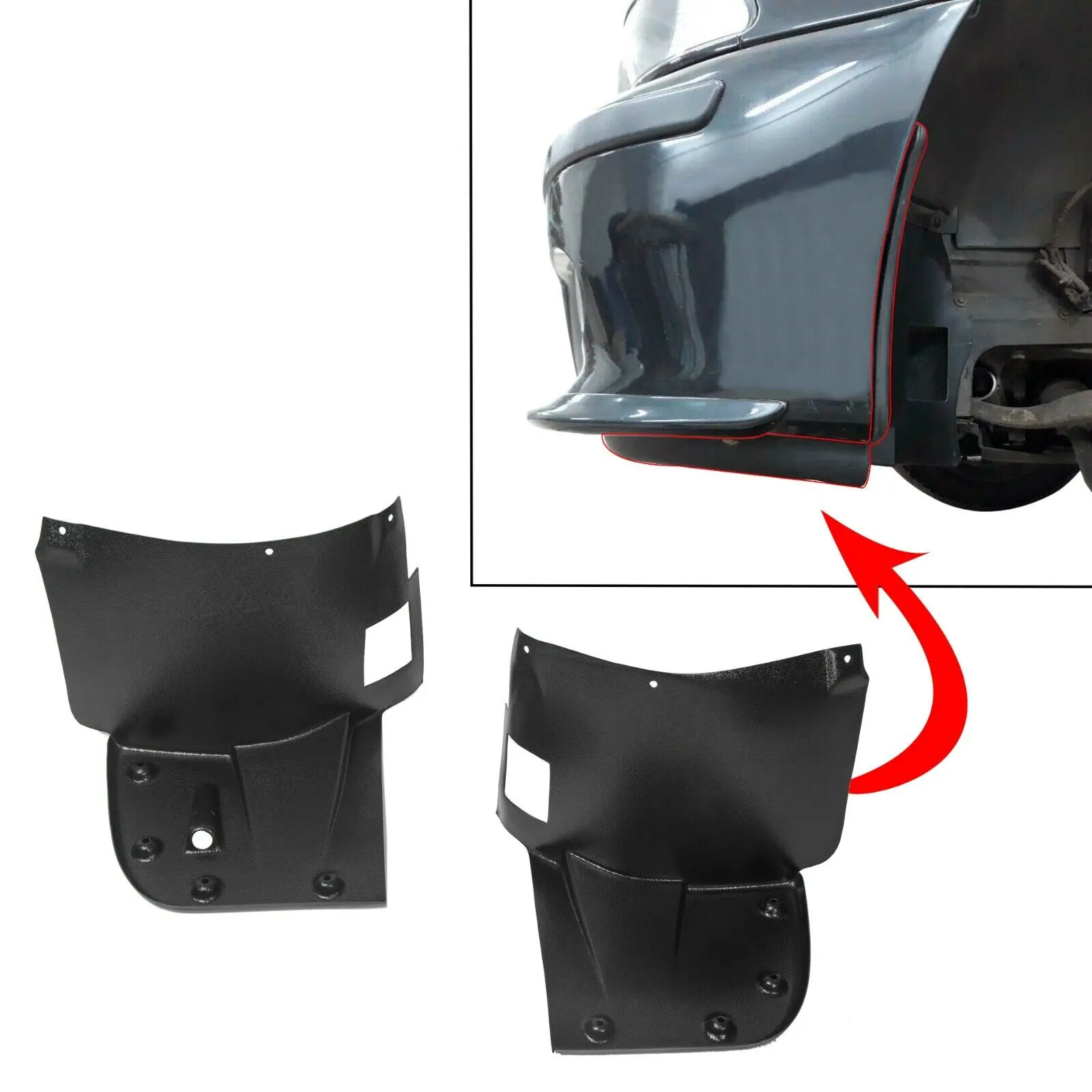 

Left+Right Pair Front Bumper Splash Panel Liner Trim Wheel Fender Kits For BMW 5 Series E39 1996-2004 Only M Bumper
