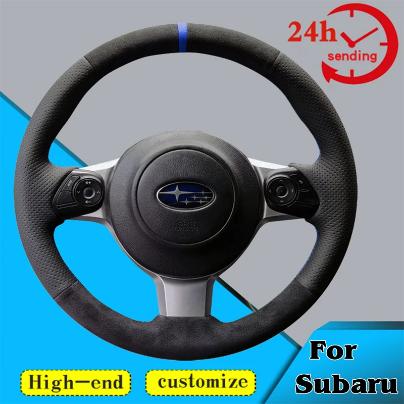 

Custom Soft Suede Genuine Leather Car Steering Wheel Braid Cover 100% Fit For Subaru BRZ 2016-2019 Auto Interior Accessories