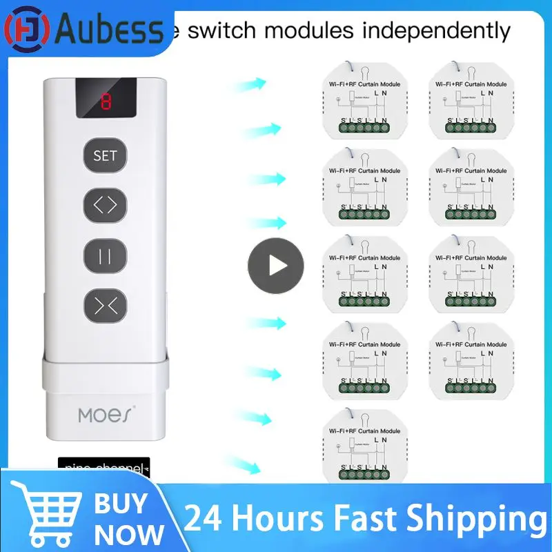 

Wi-Fi RF433 Smart 2.5D дуговое стекло, сенсорный выключатель для роликовых жалюзи, жалюзи Smart Life/Tuya, приложение работает с Alexa Home