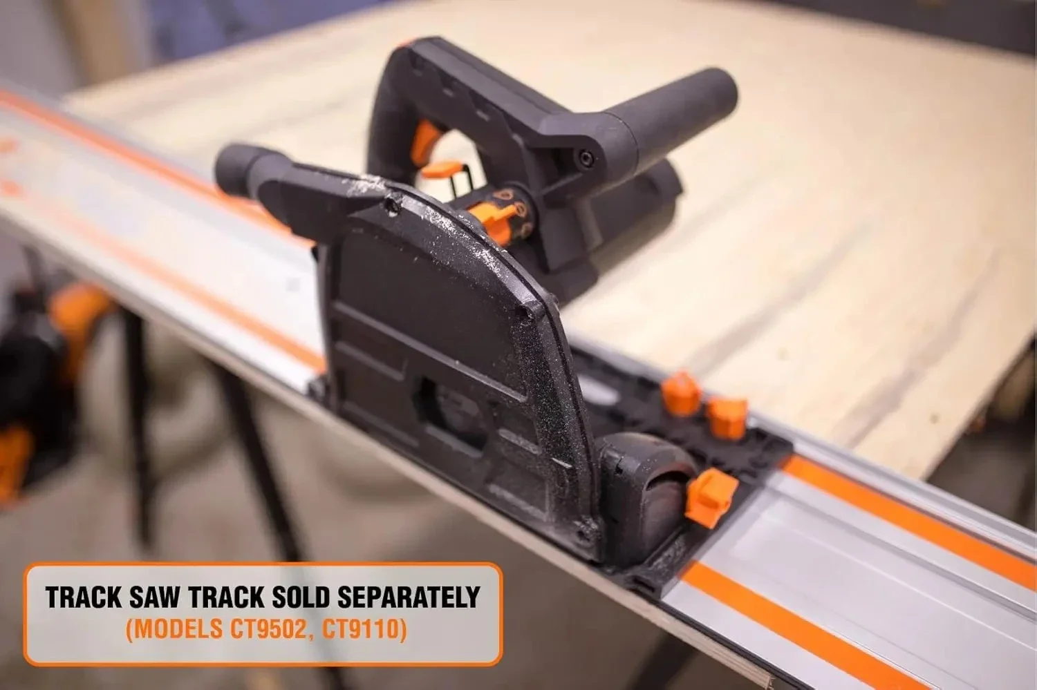 CT1065 10 Amp 6,5 Polegadas Plunge Cut Sidewinder Circular Track Saw, Preto e WEN CT9110 110-Polegada Track Saw Rail Guia