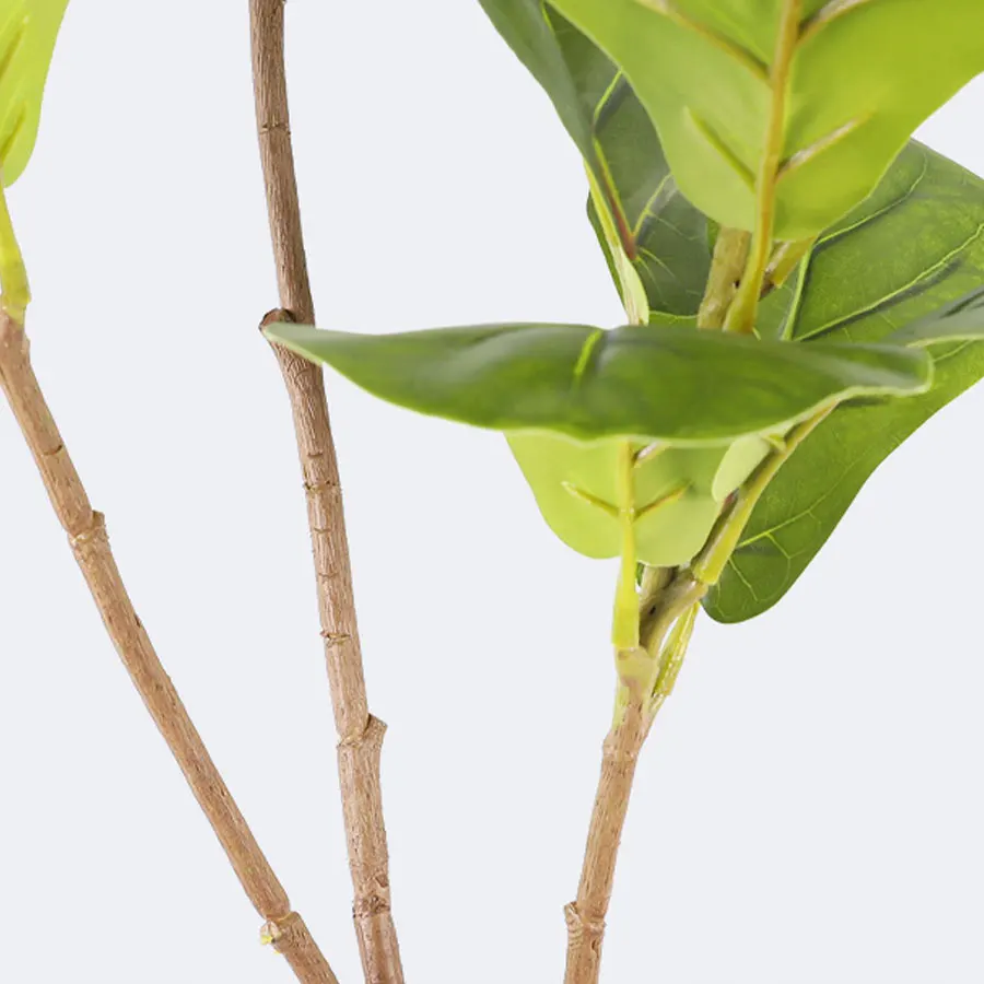 103 cm/132 cm Künstlicher Ficus-Baumzweig, große gefälschte Banyan-Pflanzen, Kunststoff-Gummi-Baumblätter für Zuhause, Garten, Büro, Raumdekoration – Detail 11
