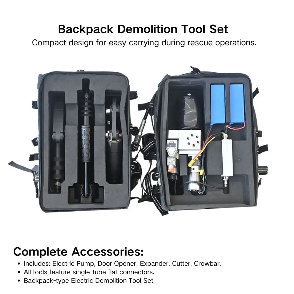 Knapsack Electric Demolition Tool Set Portable Fire Fighting Hydraulic Tool Forcible Entry Tool Kits