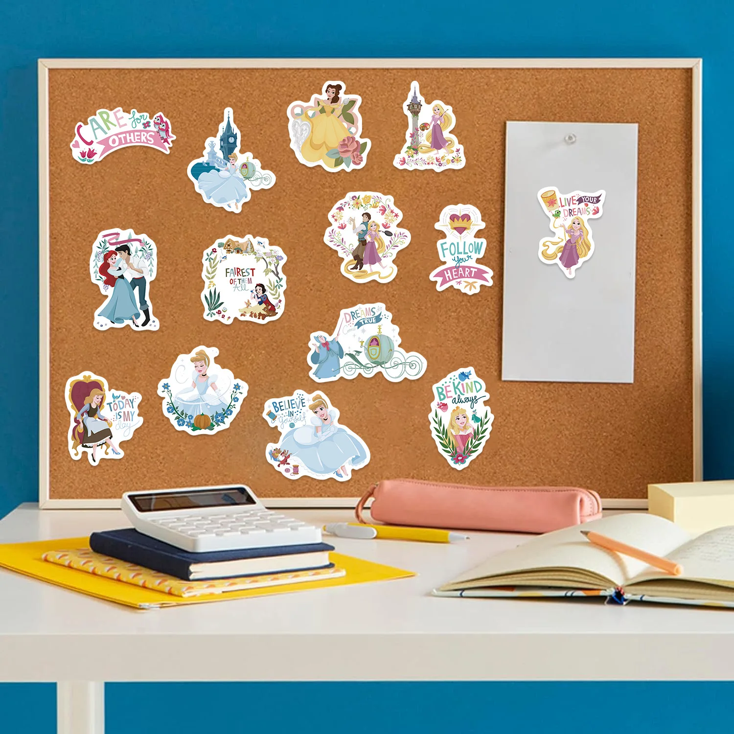 60 Mixed Disney Princess Stickers Cartoon & Anime Waterproof Kids Toy Stickers & Doodles - Suitable for Luggage Decoration