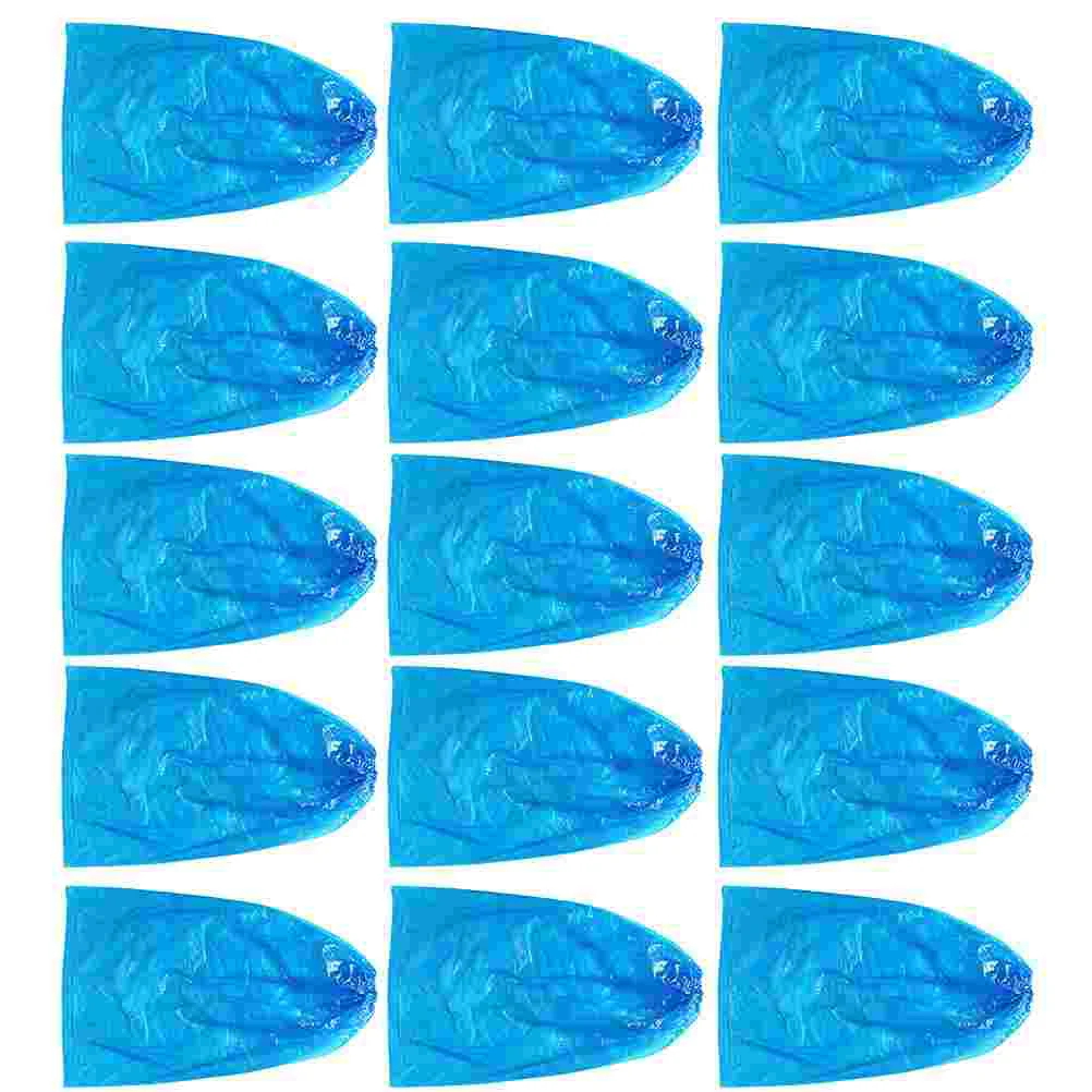 100 Pcs Rain Boots Covers for Shoes Waterproof Protective Overshoes Disposable Blue