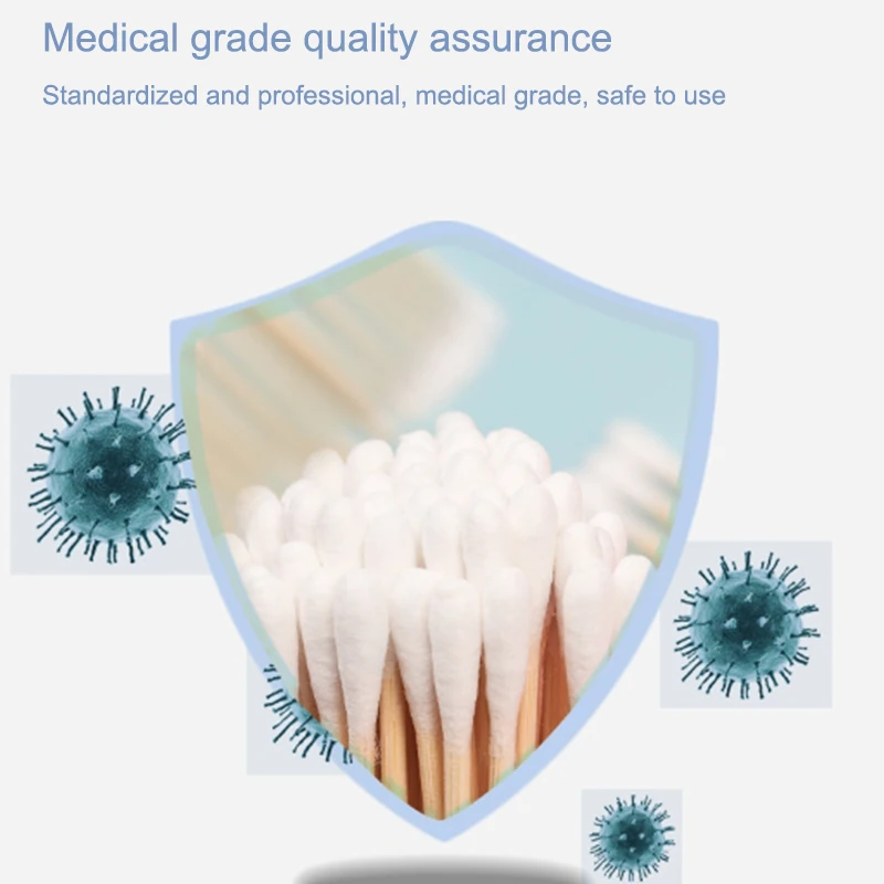 100 ชิ้น Medical Double Headed Cotton Swabs สําหรับ Disposable7.5 เซนติเมตรผ้าฝ้ายดูดซับสูง Sticks ทําความสะอาดผิวและ Care